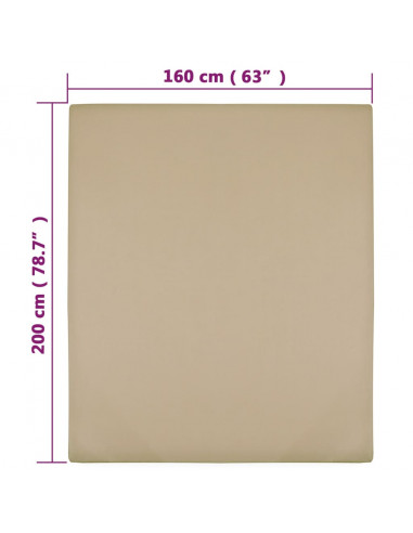 Lenzuola con Angoli Jersey 2pz Tortora 160x200 cm Cotone