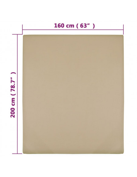 Lenzuola con Angoli Jersey 2pz Tortora 160x200 cm Cotone