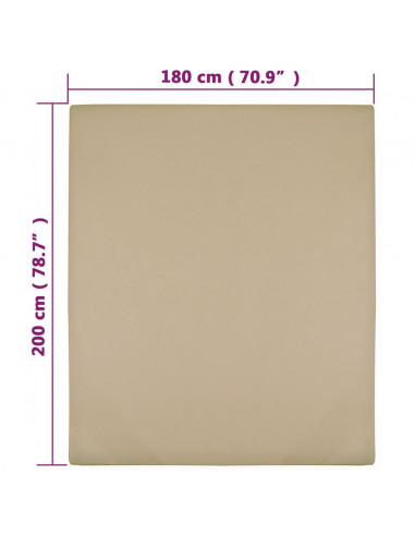 Lenzuola con Angoli Jersey 2pz Tortora 180x200 cm Cotone