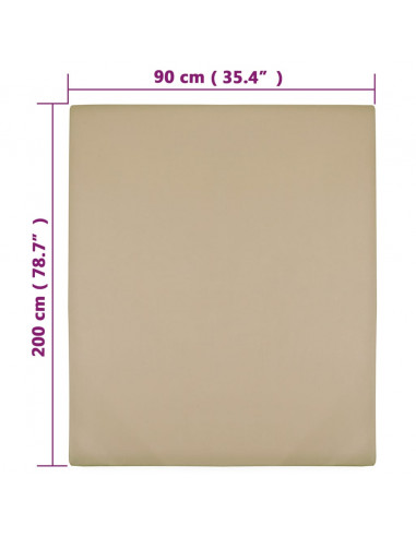 Lenzuola con Angoli Jersey 2pz Tortora 90x200 cm Cotone