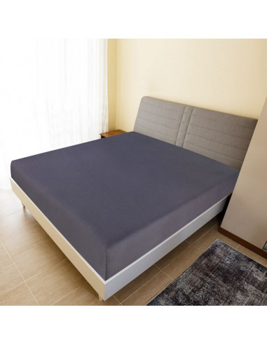 Lenzuolo con Angoli Jersey Antracite 180x200 cm Cotone