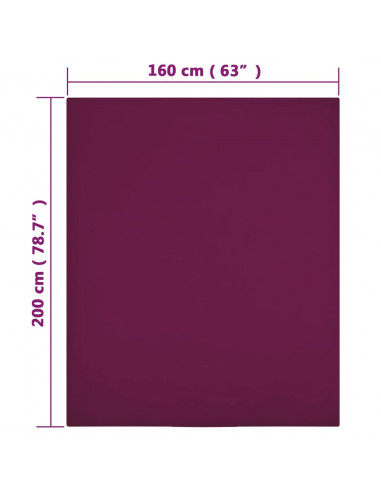 Lenzuolo con Angoli Jersey Bordò 160x200 cm Cotone