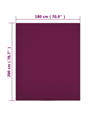 Lenzuolo con Angoli Jersey Bordò 180x200 cm Cotone