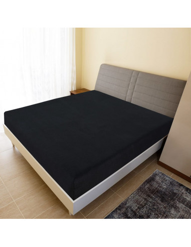 Lenzuolo con Angoli Jersey Nero 180x200 cm Cotone