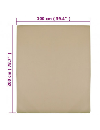 Lenzuolo con Angoli Jersey Tortora 100x200 cm Cotone