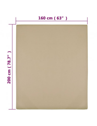 Lenzuolo con Angoli Jersey Tortora 160x200 cm Cotone