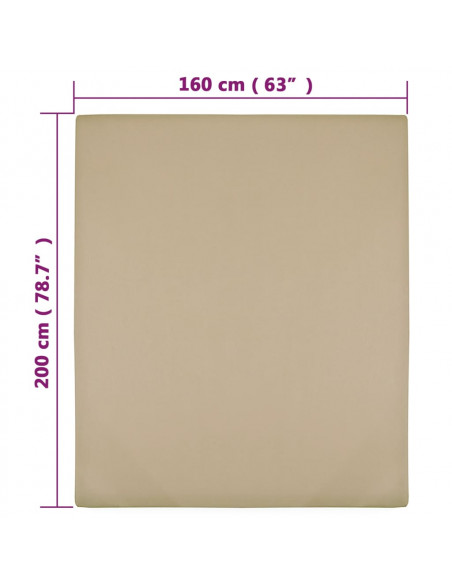 Lenzuolo con Angoli Jersey Tortora 160x200 cm Cotone