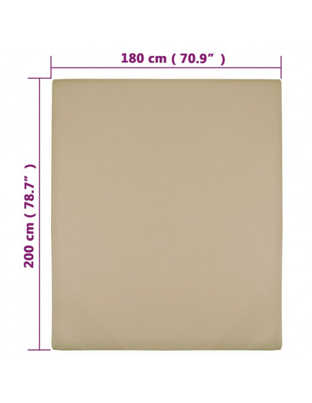Lenzuolo con Angoli Jersey Tortora 180x200 cm Cotone
