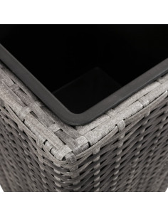 Letti Rialzati da Giardino 3 pz in Polyrattan Grigio