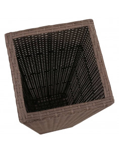 Letti Rialzati da Giardino 3 pz in Polyrattan Marrone