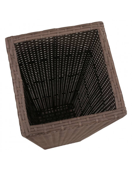 Letti Rialzati da Giardino 3 pz in Polyrattan Marrone