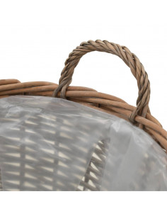 Letti Rialzati da Giardino 4 pz in Vimini e Rivestimento in PE