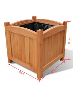 Letti Rialzati da Giardino in Legno Set 2 pz 30 x 30 x 30 cm