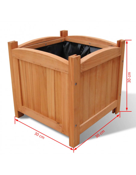 Letti Rialzati da Giardino in Legno Set 2 pz 30 x 30 x 30 cm