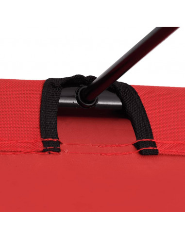 Lettini Campeggio 2pz 180x60x19cm Tessuto Oxford Acciaio Rosso