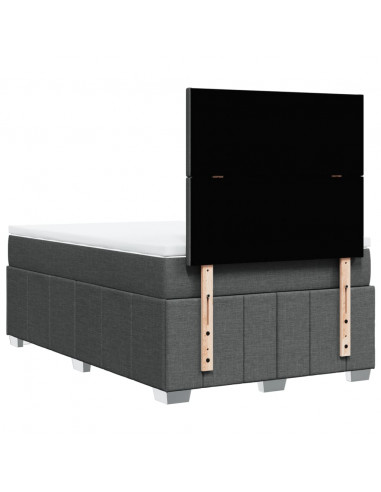 Giroletto a Molle con Materasso Grigio Scuro 120x200 cm Tessuto