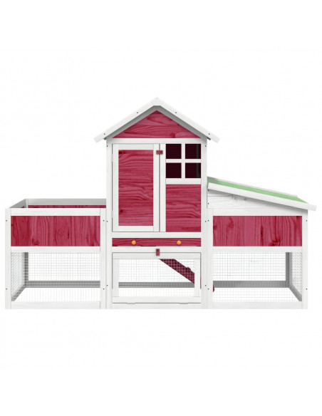 Conigliera Rossa 170x63x113 cm in Legno Massello di Pino
