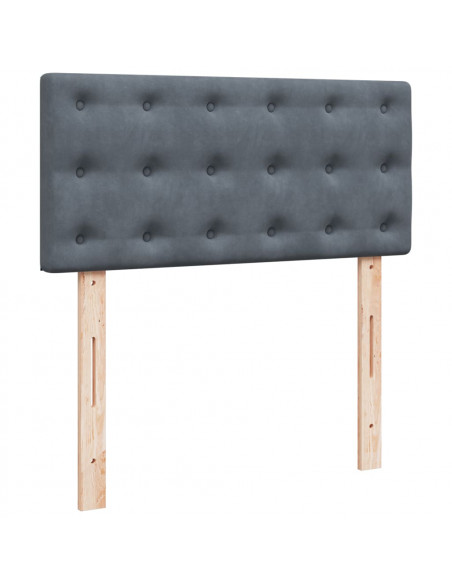 Giroletto a Molle con Materasso Grigio Scuro 90x200 cm Velluto