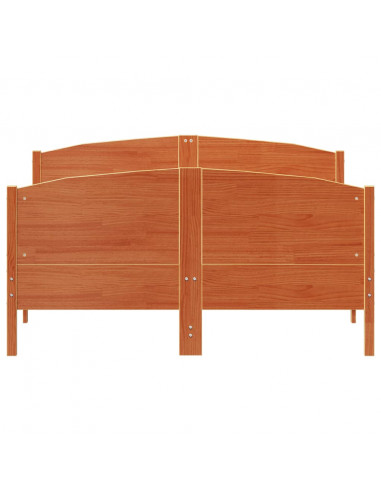 Giroletto con Testiera Marrone Cera 140x190 cm Massello Pino