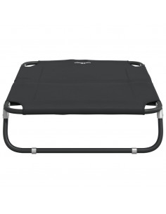 Lettino per Cani Pieghevole Tessuto Oxford Antracite e Acciaio