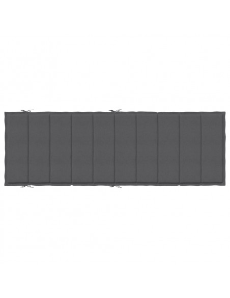 Lettino Prendisole con Cuscino Antracite Mélange 186x58x3cm