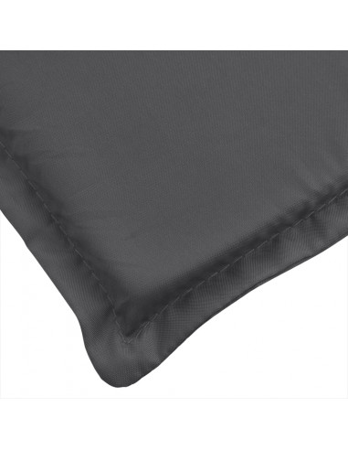 Lettino Prendisole con Cuscino Antracite Mélange 200x50x4 cm