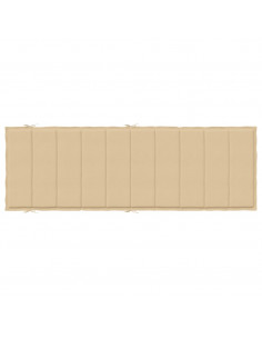 Cuscino per Lettino Prendisole Beige Mélange 186x58x4cm Tessuto