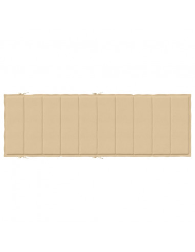 Cuscino per Lettino Prendisole Beige Mélange 186x58x4cm Tessuto