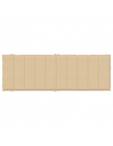 Lettino Prendisole con Cuscino Beige Mélange 186x58x3cm Tessuto