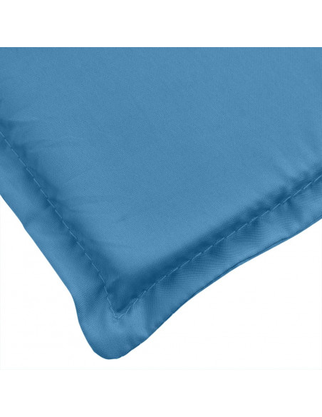 Lettino Prendisole con Cuscino Blu Mélange 200x60x4 cm Tessuto