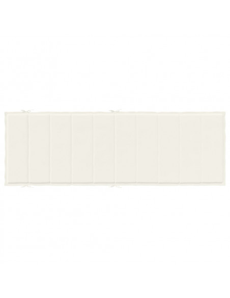 Lettino Prendisole con Cuscino Crema Mélange 186x58x3cm Tessuto