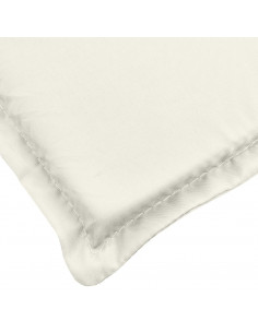 Lettino Prendisole con Cuscino Crema Mélange 200x50x4cm Tessuto