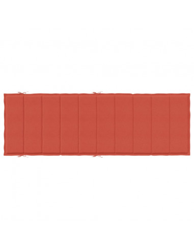 Cuscino per Lettino Prendisole Rosso Mélange 186x58x4cm Tessuto