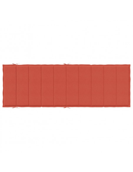 Lettino Prendisole con Cuscino Rosso Mélange 186x58x3cm Tessuto
