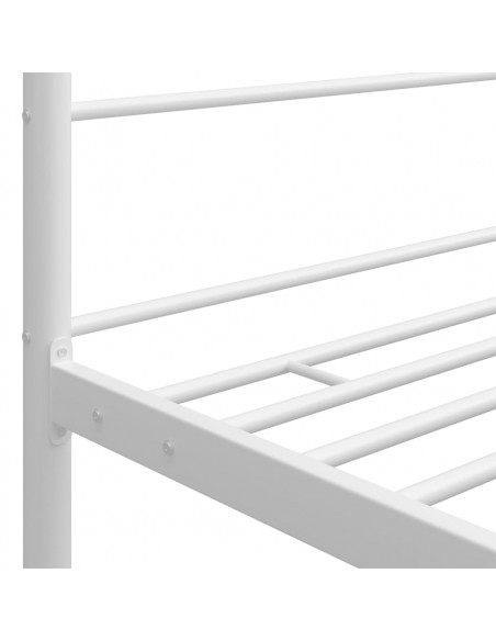 Letto a Baldacchino Bianco in Metallo 140x200 cm
