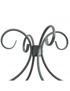 Letto a Baldacchino Grigio in Metallo 140x200 cm