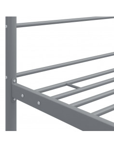 Letto a Baldacchino Grigio in Metallo 140x200 cm