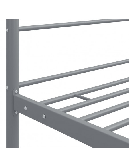 Letto a Baldacchino Grigio in Metallo 180x200 cm