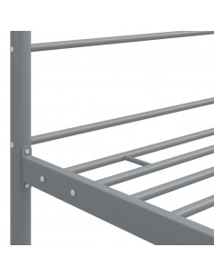 Letto a Baldacchino Grigio in Metallo 90x200 cm