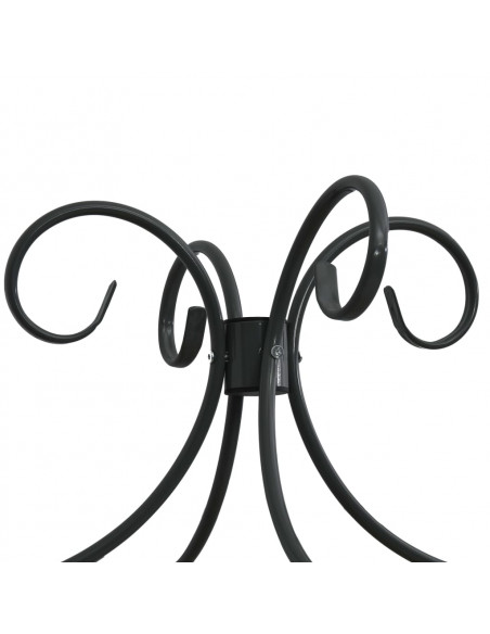 Letto a Baldacchino Nero in Metallo 100x200 cm
