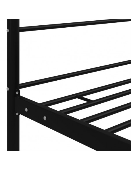 Letto a Baldacchino Nero in Metallo 160x200 cm