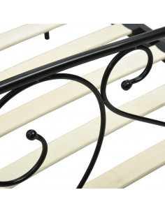 Letto a Baldacchino Nero in Metallo 160x200 cm