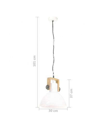 Lampada a Sospensione Industriale 25 W Bianca Rotonda 30 cm E27