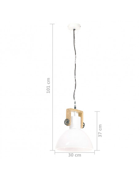 Lampada a Sospensione Industriale 25 W Bianca Rotonda 30 cm E27