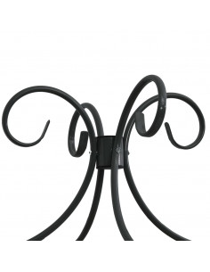 Letto a Baldacchino Nero in Metallo 90x200 cm