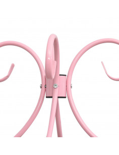 Letto a Baldacchino Rosa in Metallo 140x200 cm