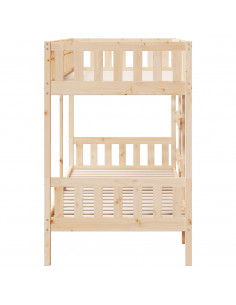 Letto a Castello 75x190 cm in Legno Massello di Pino