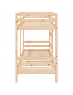 Letto a Castello 75x190 cm in Legno Massello di Pino