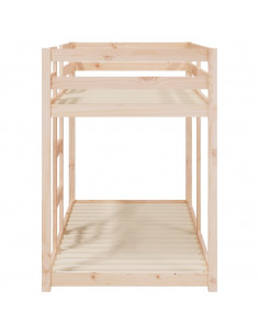 Letto a Castello 75x190 cm in Legno Massello di Pino