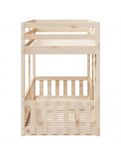 Letto a Castello 80x200 cm in Legno Massello di Pino